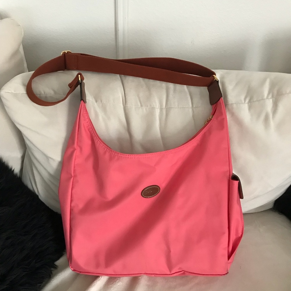 Pink longchamp crossbody